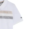 Kids’ signature-stripe polo shirt in stretch cotton