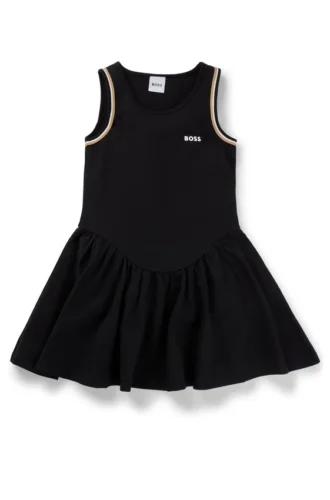 Kids’ sleeveless dress in stretch fabric with logo print