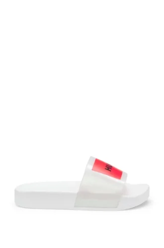 Kids’ slides with logo-badge print