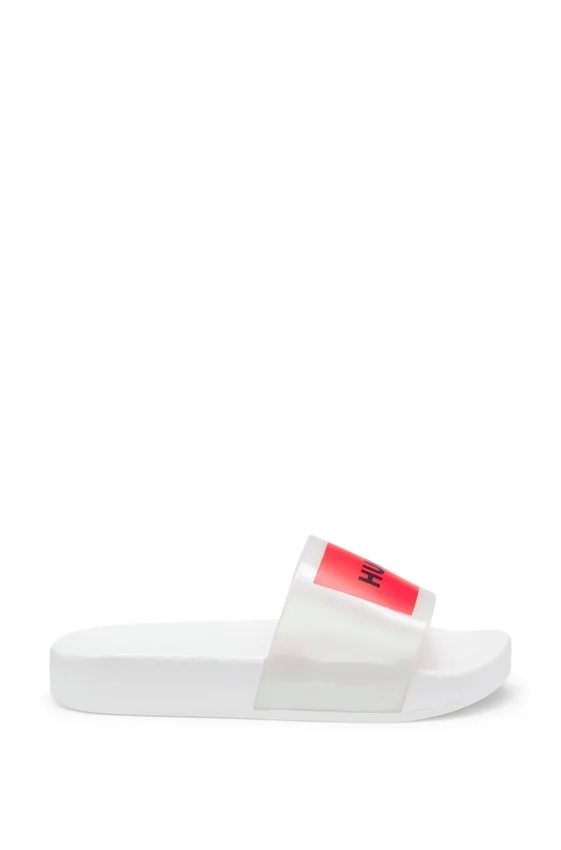 Kids’ slides with logo-badge print Kids’ slides with logo-badge print