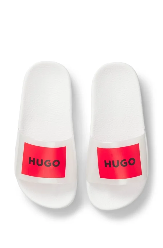 Kids’ slides with logo-badge print Kids’ slides with logo-badge print