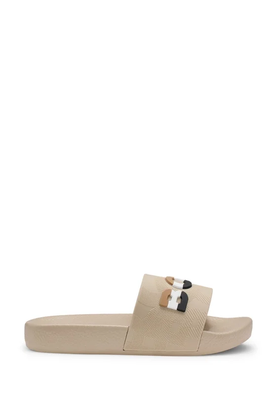 Kids’ slides with signature-stripe logo Kids’ slides with signature-stripe logo