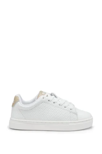 Kids’ sneakers in monogram-embossed leather