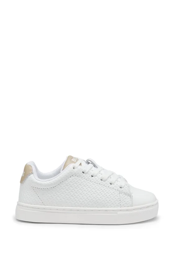 Kids’ sneakers in monogram-embossed leather Kids’ sneakers in monogram-embossed leather
