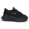 Kids’ sneakers with knit uppers and suede trim