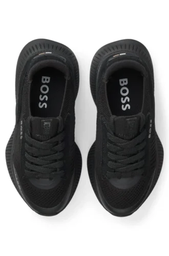 Kids’ sneakers with knit uppers and suede trim