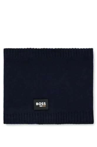 Kids’ snood with silicone logo badge