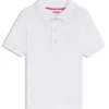 Kids’ split-logo polo shirt in stretch cotton