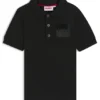 Kids’ split-logo polo shirt in stretch cotton