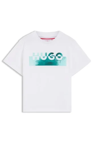 Kids’ split-logo T-shirt in cotton