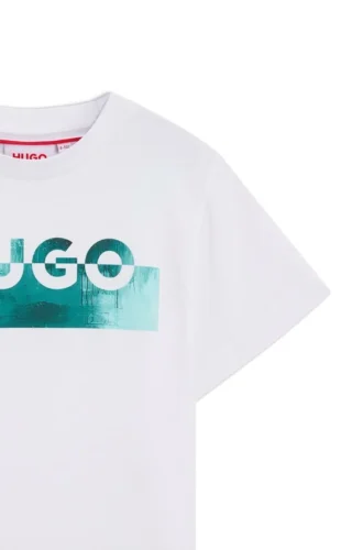 Kids’ split-logo T-shirt in cotton