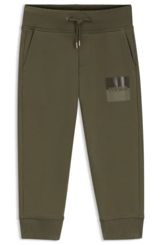 Kids’ split-logo tracksuit bottoms in a cotton blend