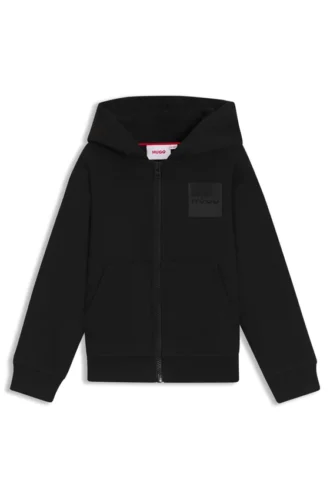 Kids’ split-logo zip-up hoodie in a cotton blend