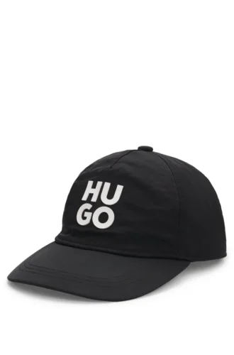 Kids’ stacked-logo cap in crinkle fabric