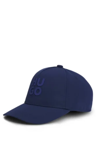 Kids’ stacked-logo cap in crinkle fabric