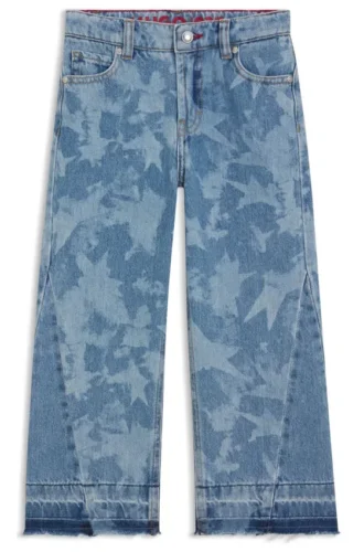 Kids’ star-print relaxed-fit jeans in cotton denim