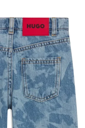 Kids’ star-print relaxed-fit jeans in cotton denim