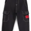 Kids’ stretch-cotton cargo trousers with red logo label Kids’ stretch-cotton cargo trousers with red logo label