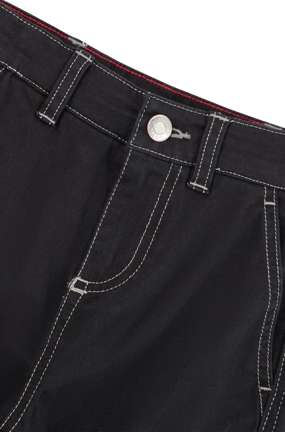 Kids’ stretch-cotton cargo trousers with red logo label Kids’ stretch-cotton cargo trousers with red logo label