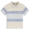 Kids’ stretch-cotton polo shirt with color-block stripes