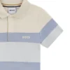 Kids’ stretch-cotton polo shirt with color-block stripes