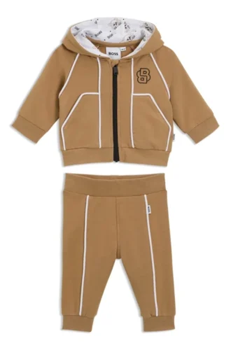 Kids’ stretch-cotton tracksuit with Double B monogram