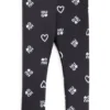 Kids’ stretch leggings with logo and hearts print Kids’ stretch leggings with logo and hearts print