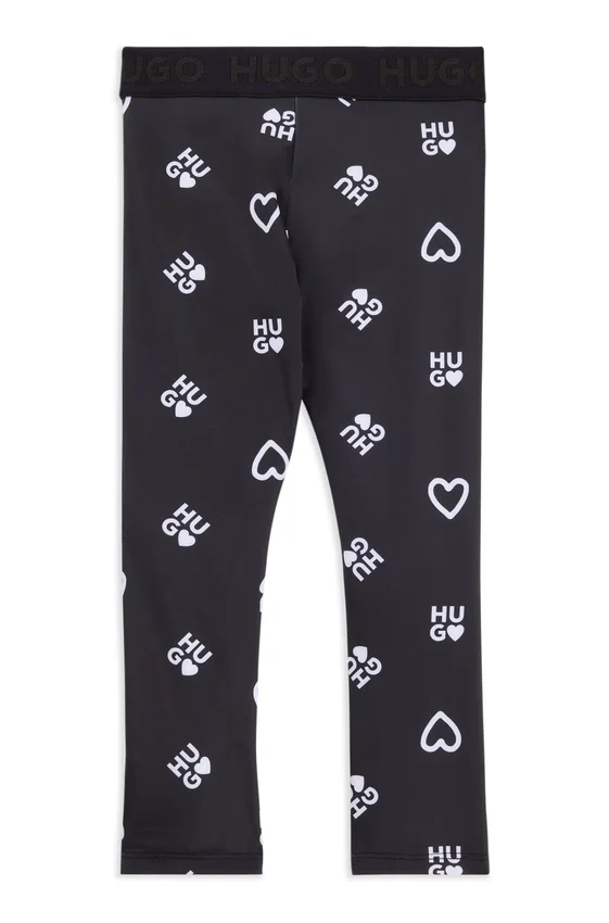 Kids’ stretch leggings with logo and hearts print Kids’ stretch leggings with logo and hearts print