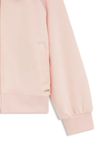 Kids’ stretch piqué cardigan with logo plaque
