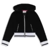 Kids’ stripe-ribbing zip-up hoodie in velvet Kids’ stripe-ribbing zip-up hoodie in velvet