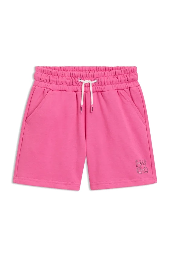 Kids’ stud-logo shorts in a cotton blend Kids’ stud-logo shorts in a cotton blend