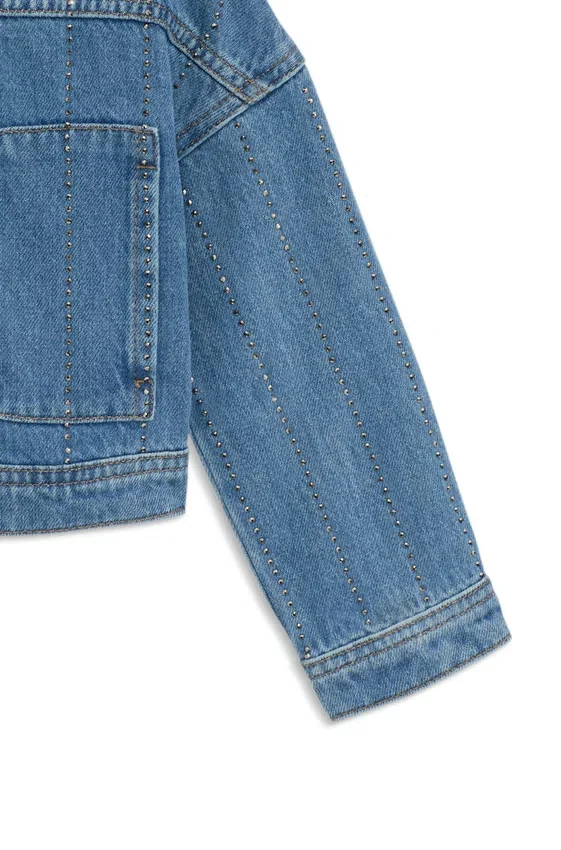 Kids’ stud-stripe jacket in blue denim Kids’ stud-stripe jacket in blue denim