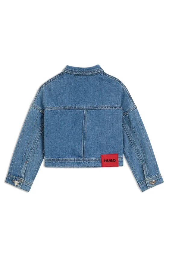 Kids’ stud-stripe jacket in blue denim Kids’ stud-stripe jacket in blue denim