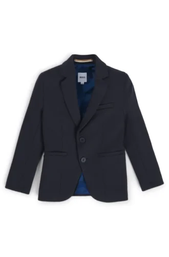Kids’ suit jacket in stretch fabric with printed lining