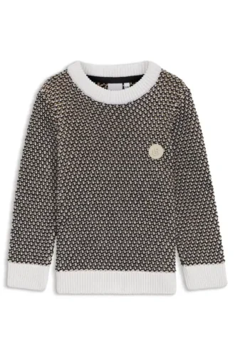 Kids’ sweater with three-tone cotton knit