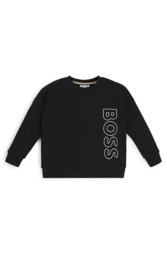 Kids’ sweatshirt in fleece with vertical logo