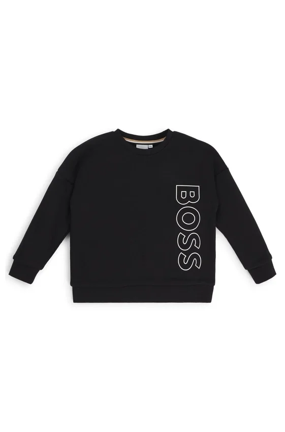 Kids’ sweatshirt in fleece with vertical logo Kids’ sweatshirt in fleece with vertical logo