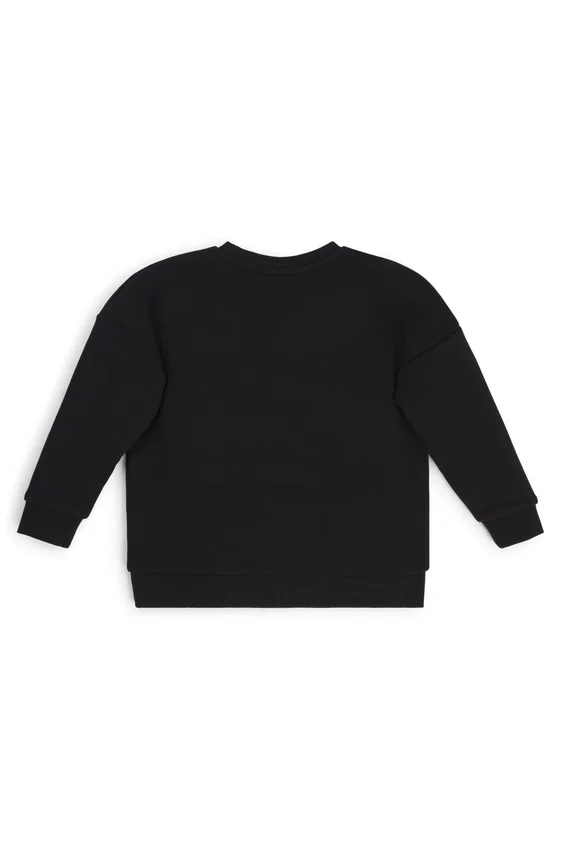 Kids’ sweatshirt in fleece with vertical logo Kids’ sweatshirt in fleece with vertical logo