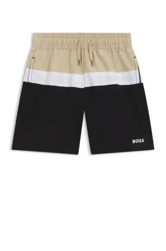 Kids’ swim shorts with color-blocking