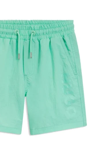 Kids’ swim shorts with contrast logo print
