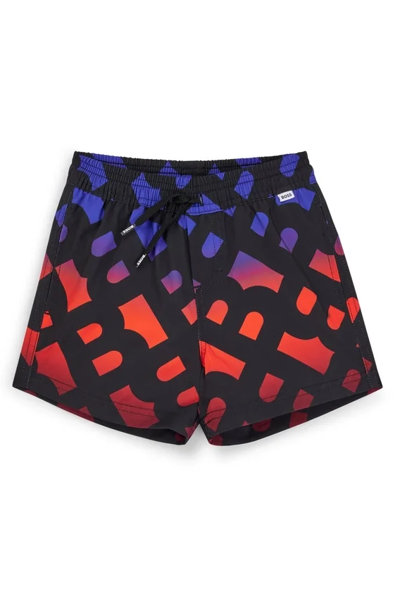 Kids’ swim shorts with gradient monogram print Kids’ swim shorts with gradient monogram print