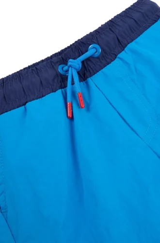 Kids’ swim shorts with vertical logo print