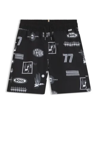 Kids’ swim trunks with creative artwork