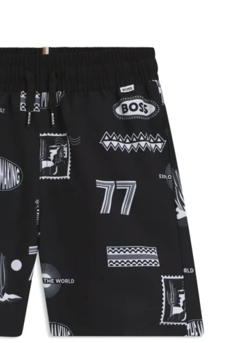 Kids’ swim trunks with creative artwork