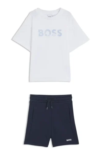 Kids’ T-shirt and shorts set with logo prints