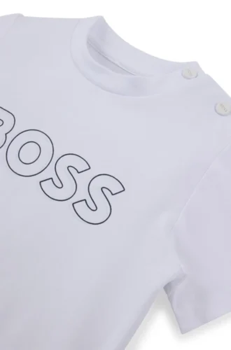 Kids’ T-shirt in cotton jersey with embossed logo print