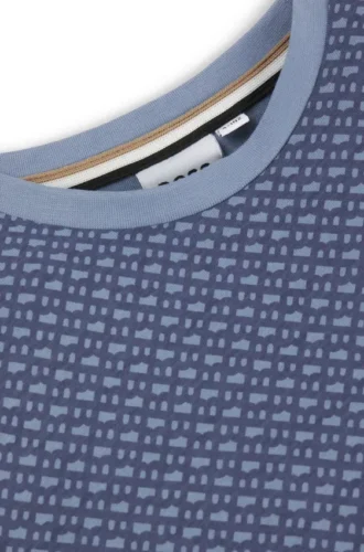 Kids’ T-shirt in cotton with all-over monogram print