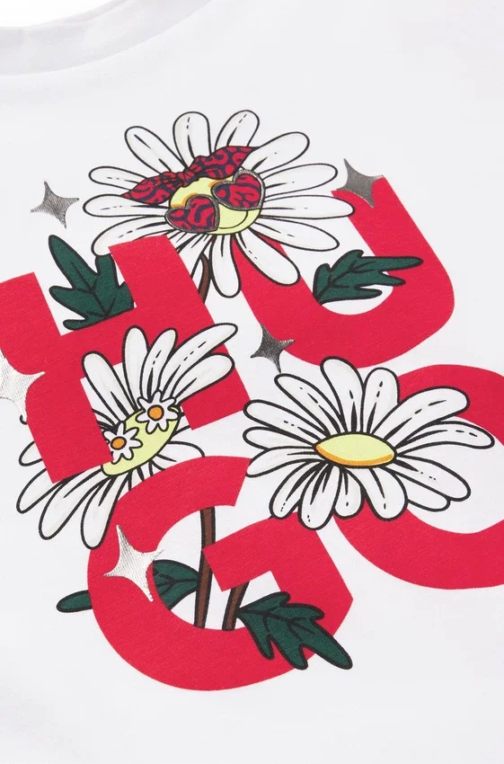 Kids T-shirt in cotton with floral stacked-logo print Kids T-shirt in cotton with floral stacked-logo print