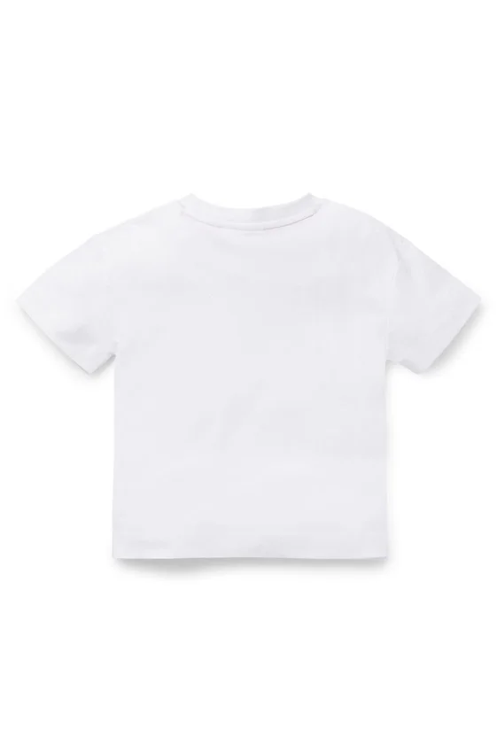 Kids T-shirt in cotton with floral stacked-logo print Kids T-shirt in cotton with floral stacked-logo print