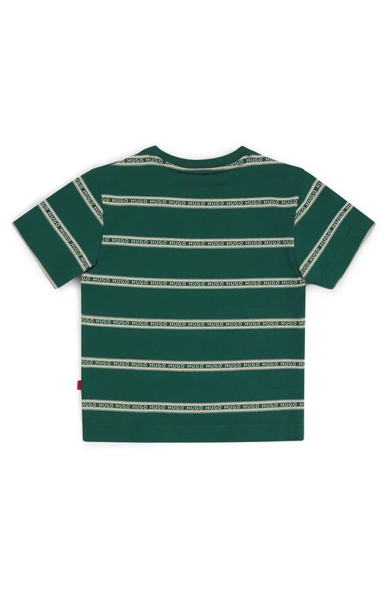 Kids’ T-shirt in striped cotton with varsity-style logo Kids’ T-shirt in striped cotton with varsity-style logo